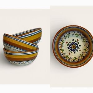 3 Piece Set of Hand-Painted Mexican Talavera Pottery